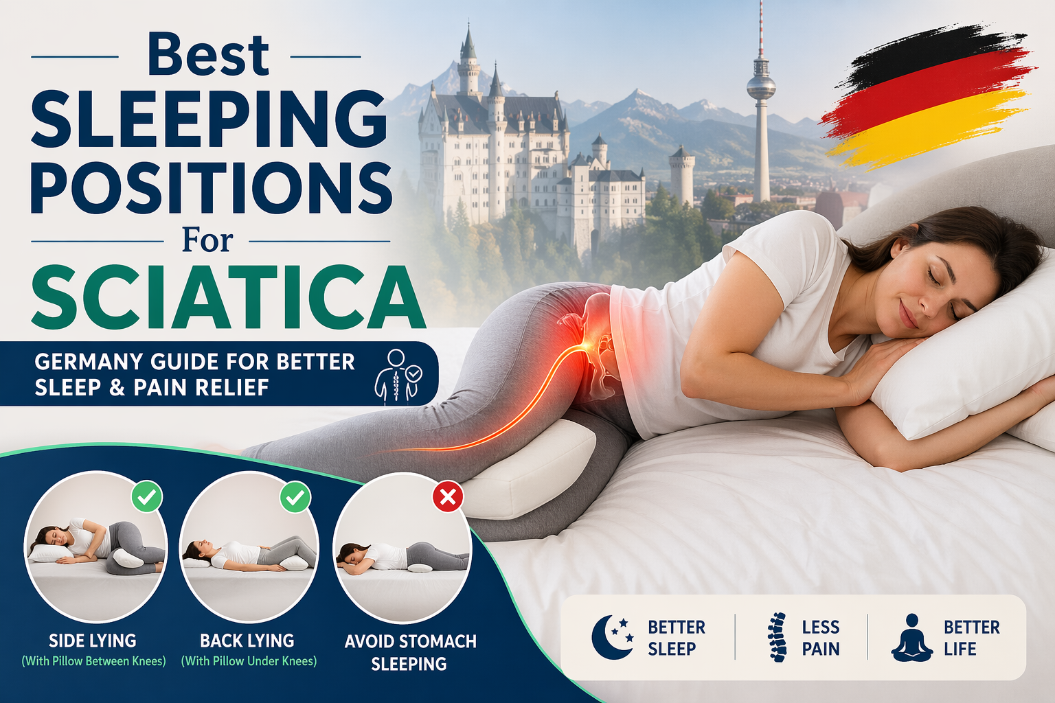 Best Sleeping Positions For Sciatica (Germany Guide For Better Sleep ...