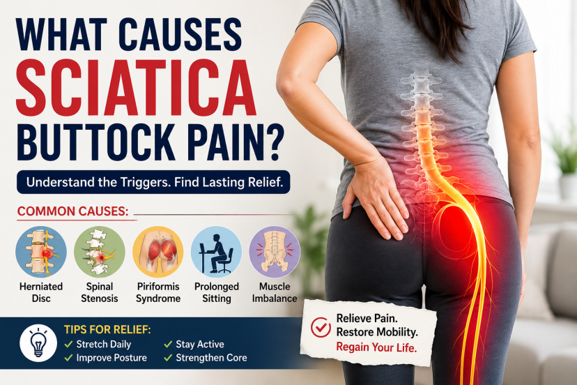 What causes sciatica buttock pain